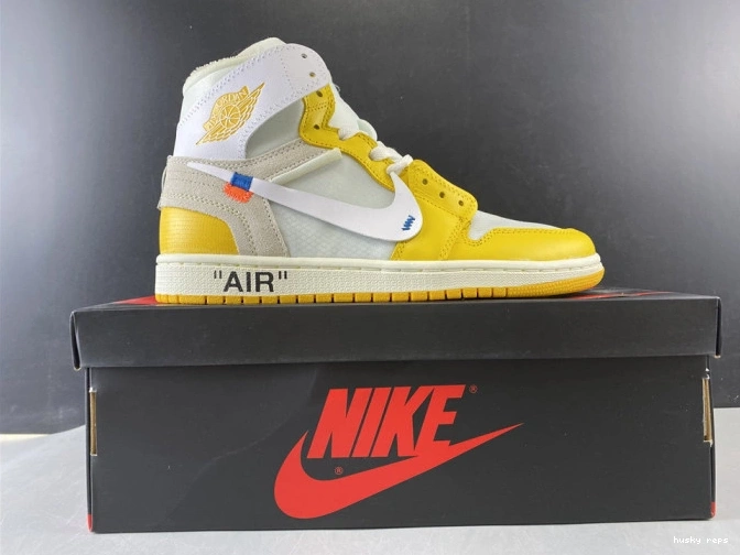 Rep Husky Dark Powder AQ0818-149 Air Off-White White Jordan x NRG 1 Yellow-Cone 0822